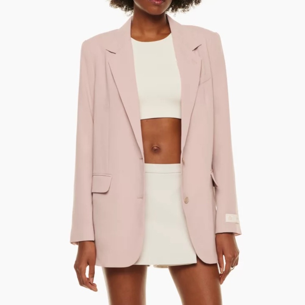 Aritzia Babaton Agency Blazer Pink Single Breasted Longline Oversized Medium